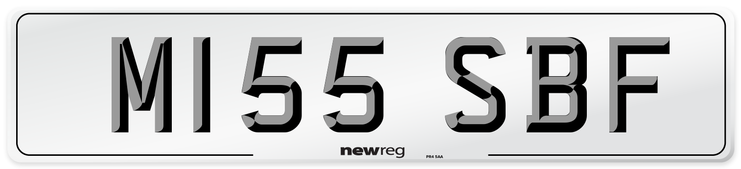 M155 SBF Number Plate from New Reg
